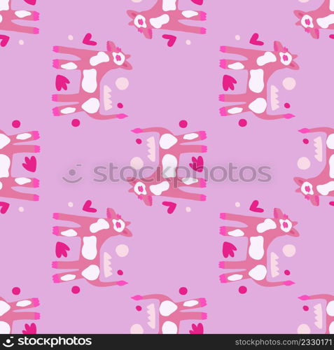 Creative dog seamless pattern. Naive art. Abstract animals endless wallpaper. Contemporary backdrop. Design for fabric, textile print, wrapping, cover. Vector illustration. Contemporary dog seamless pattern. Abstract animals endless wallpaper.