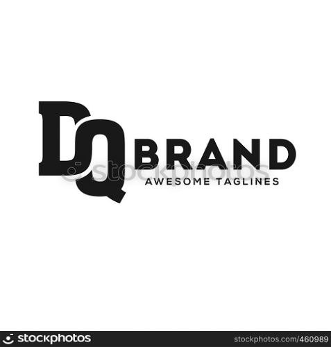 creative DQ letter monogram strong and bold logo vector concept
