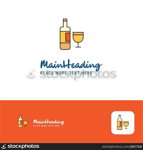 Creative Drinks Logo Design. Flat color Logo place for Tagline. Vector Illustration