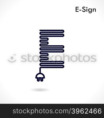 Creative E- letter icon abstract logo design vector template.Creative E- alphabet vector design.Business and education creative logotype symbol.Vector illustration