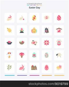 Creative Easter 25 Flat icon pack  Such As leaf. ecology. egg. spring. easter
