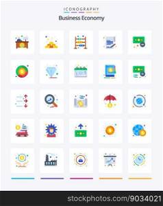 Creative Economy 25 Flat icon pack  Such As finance. business. abacus. money. document