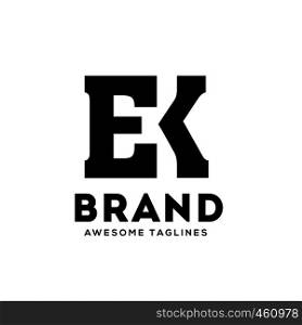 creative EK letter monogram strong and bold logo vector concept