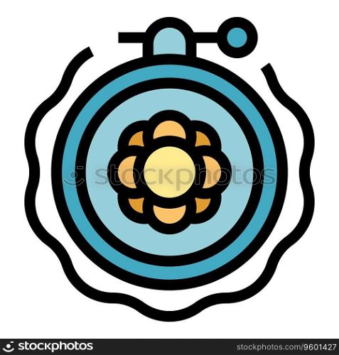 Creative embroidery icon outline vector. Art workshop. Fabric studio color flat. Creative embroidery icon vector flat