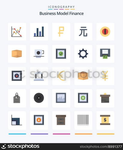 Creative Finance 25 Flat icon pack  Such As cup. business. yuan. product. marketing