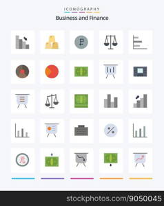 Creative Finance 25 Flat icon pack  Such As libra. business. gold. balanced. finance