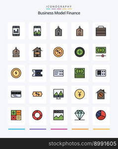 Creative Finance 25 Line FIlled icon pack  Such As percent. credit. million. sold. house