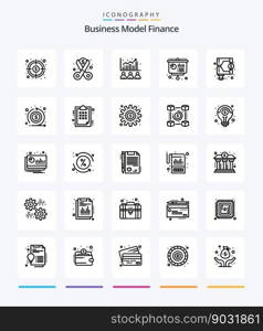 Creative Finance 25 OutLine icon pack  Such As education. business. reduction. stock. index