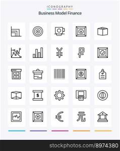 Creative Finance 25 OutLine icon pack  Such As product. box. business. product. box