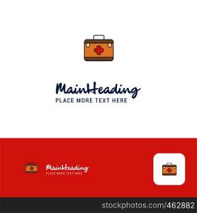 Creative First aid box Logo Design. Flat color Logo place for Tagline. Vector Illustration