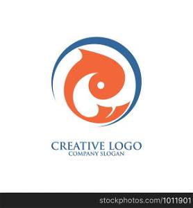 creative fish logo template design vector