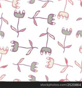 Creative flower seamless pattern. Unusual floral wallpaper. Botanical sketch of field plants. Blooming texture. Ditsy print. Design for fabric, textile print, wrapping, cover. Vector illustration. Creative flower seamless pattern. Unusual floral wallpaper. Botanical sketch of field plants.