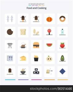 Creative Food 25 Flat icon pack  Such As sweets. food. doughnut. bread. toast