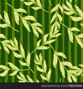 Creative forest branch with leaves seamless pattern. Foliage backdrop. Nature wallpaper. For fabric design, textile print, wrapping, cover. Vector illustration.. Creative forest branch with leaves seamless pattern. Foliage backdrop. Nature wallpaper