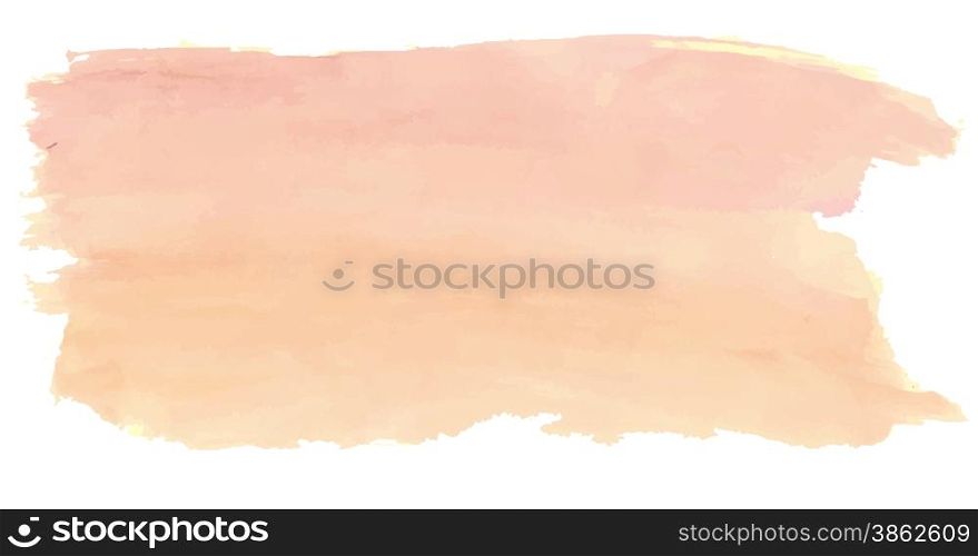 Creative frame made with orange watercolor. Vector illustration.