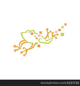Creative frog logo design.