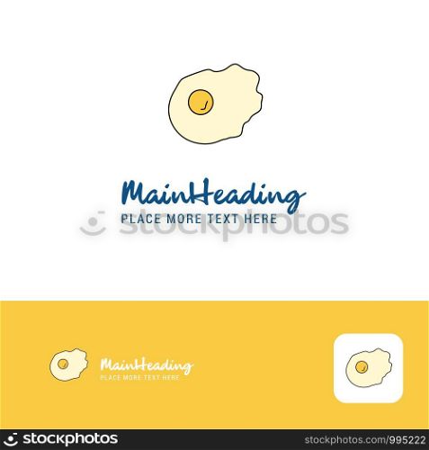 Creative Fry egg Logo Design. Flat color Logo place for Tagline. Vector Illustration