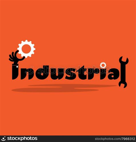 Creative gear cog idea,flat design.Concept of industrial inspiration, innovation, invention, effective thinking, knowledge, industrial and education. Business and businessman hand.Vector illustration