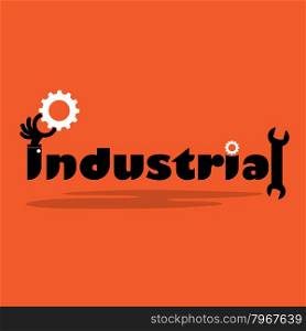 Creative gear cog idea,flat design.Concept of industrial inspiration, innovation, invention, effective thinking, knowledge, industrial and education. Business and businessman hand.Vector illustration