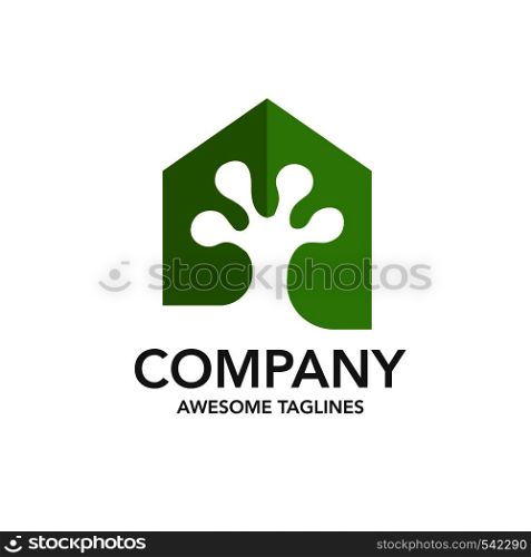 creative gecko and house logo vector concept element