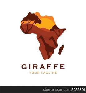 creative  giraffe logo with slogan template