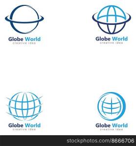 creative globe logo icon template