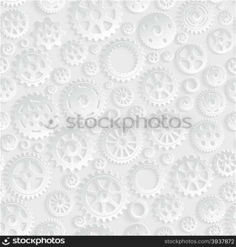 Creative Gray Gears 3d Seamless Pattern Background. Vector for your design