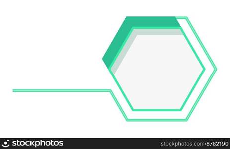 Creative green hexagon shape vector design element. Abstract customizable symbol for infographic with blank copy space. Editable shape for instructional graphics. Visual data presentation component. Creative green hexagon shape vector design element