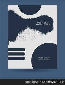 Creative grunge texture booklet. Vector illustration. Abstract grungy decorative textured leaflet advertising layout with copy-space. Rough old style template.