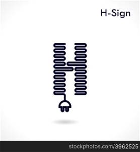 Creative H- letter icon abstract logo design vector template.Creative H- alphabet vector design.Business and education creative logotype symbol.Vector illustration