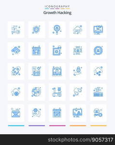 Creative Hacking 25 Blue icon pack  Such As code. digital. bug. code. binary