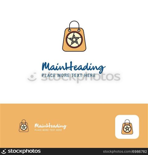 Creative Halloween shopping bag Logo Design. Flat color Logo place for Tagline. Vector Illustration