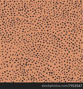 Creative hand drawn polka dot seamless pattern. Simple design for fabric, textile print, wrapping paper, children textile. Vector illustration. Creative hand drawn polka dot seamless pattern. Simple design