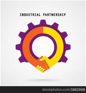 Creative handshake sign and industrial idea concept background, design for poster flyer cover brochure ,business idea ,industrial sign,abstract background.vector illustration