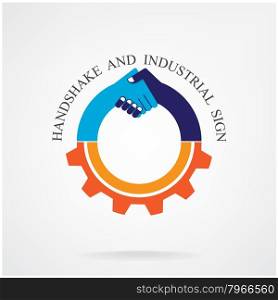 Creative handshake sign and industrial idea concept background design for poster flyer cover brochure ,business idea ,industrial sign,abstract background.vector illustration contains gradient mesh.