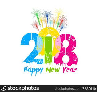 creative happy new year 2018 greeting design