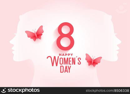 creative happy women&rsquo;s day card with butterfly 