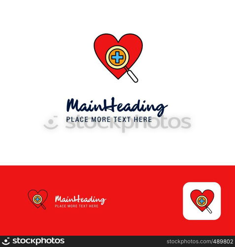 Creative Heart Logo Design. Flat color Logo place for Tagline. Vector Illustration