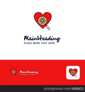 Creative Heart Logo Design. Flat color Logo place for Tagline. Vector Illustration