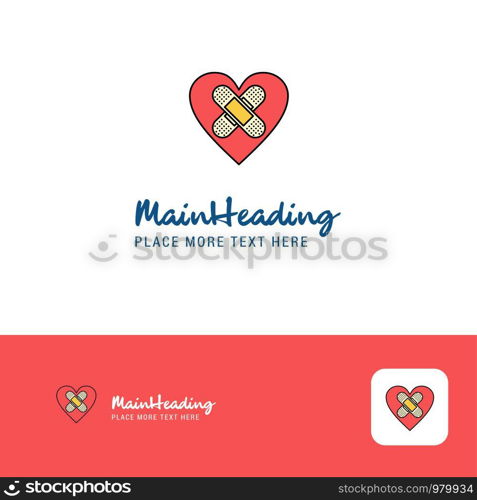 Creative Heart Logo Design. Flat color Logo place for Tagline. Vector Illustration