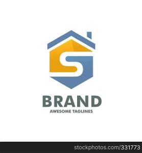 creative Hexagon letter S house logo design vector template