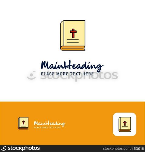 Creative Holy Bible Logo Design. Flat color Logo place for Tagline. Vector Illustration