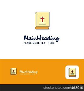 Creative Holy Bible Logo Design. Flat color Logo place for Tagline. Vector Illustration