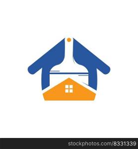 Creative home paint vector logo design template. Real estate and paintbrush symbol or icon. 