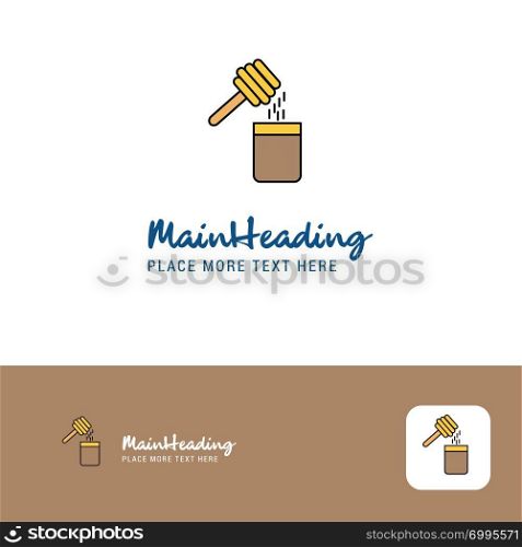Creative Honey Logo Design. Flat color Logo place for Tagline. Vector Illustration