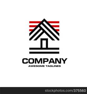 creative house logo vector create from lines concept