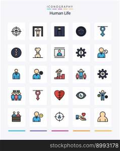 Creative Human 25 Line FIlled icon pack  Such As gender. medicine. human. human. user