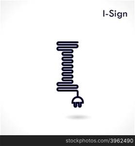 Creative I- letter icon abstract logo design vector template.Creative I- alphabet vector design.Business and education creative logotype symbol.Vector illustration