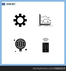 Creative Icons Modern Signs and Symbols of setting, bulb, global, graph, business Editable Vector Design Elements