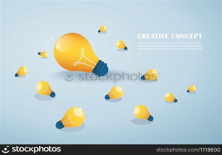creative idea concept, light bulbs background vector illustration EPS10
